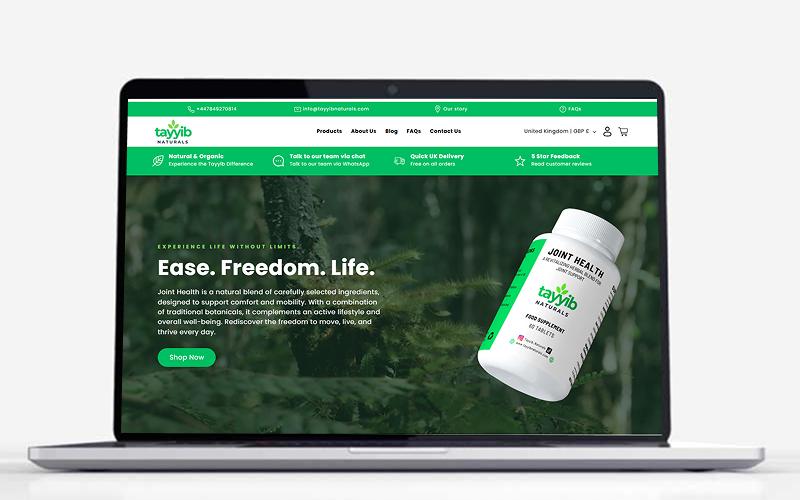 Tayyib Natural Website - Brand Highlighters